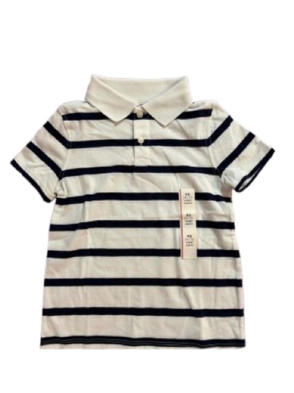 Cat & Jack Boys Short Sleeve Black & White Striped School Polo shirt size 4/5